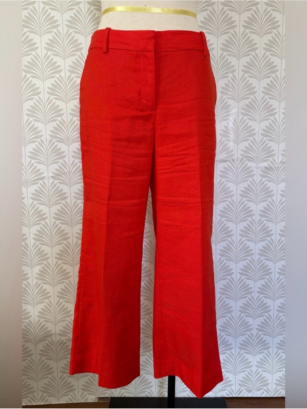J. Crew Bright Orange Wide-Leg Linen Pants